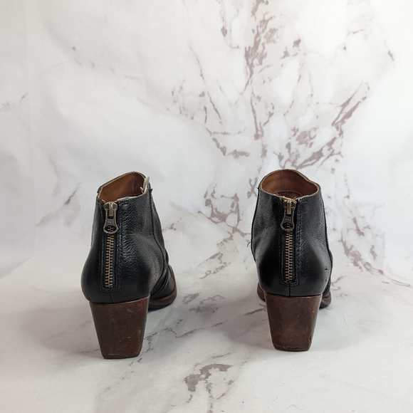 Kork Ease Kissel Booties Black Leather Block Heel Square Toe - Picture 10 of 12